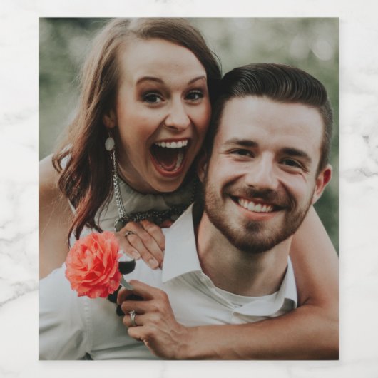 "Voeg je eigen foto toe" Wijn Etiket (Enkel label)