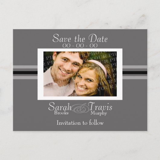 Voeg je eigen foto toe - Zilver Aankondigingskaart (Voorkant)