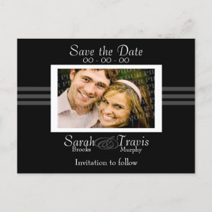 Voeg je eigen foto toe - zwart aankondigingskaart