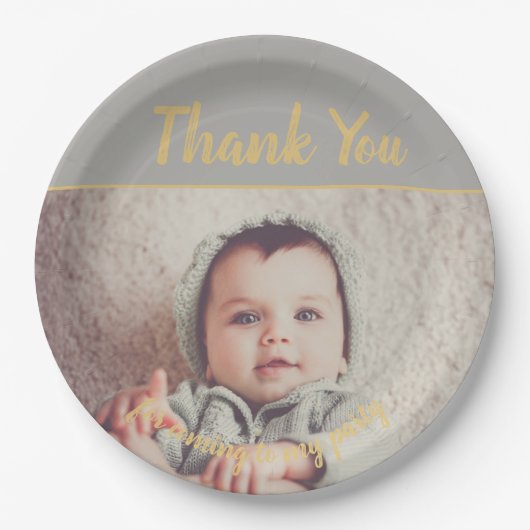 Voeg je eigen foto van vrijdag toe Dank je Papieren Bordje (Voorkant)