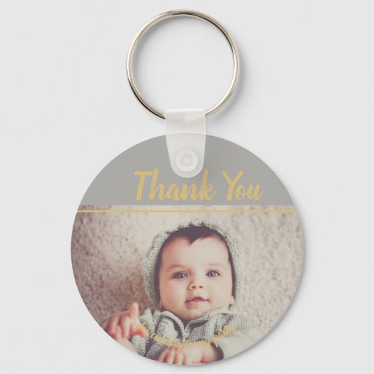 Voeg je eigen foto van vrijdag toe Dank je Sleutelhanger (Voorkant)