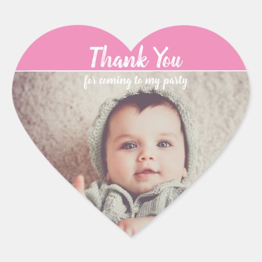 Voeg je eigen foto van vrijdag toe Dank je wel Hart Sticker (Voorkant)