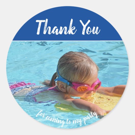 Voeg je eigen foto van vrijdag toe Dank je wel Ronde Sticker (Voorkant)