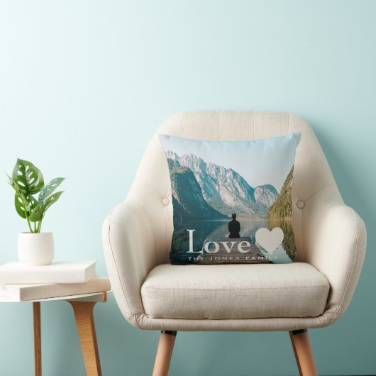 Voeg je eigen fotoliefdesscatter toe kussen (Stoel)