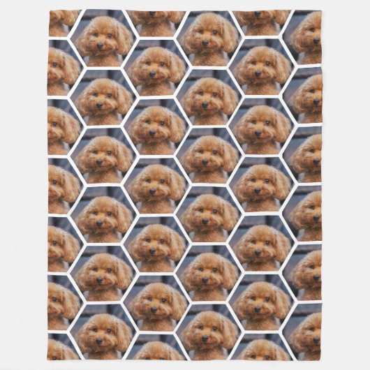 Voeg Je Eigen Foto's Toe Zeshoek Collage Custom De Fleece Deken (Voorkant)