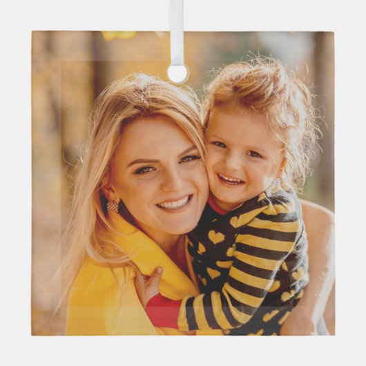 Voeg je eigen fotosjabloon toe glas ornament (Voorkant)