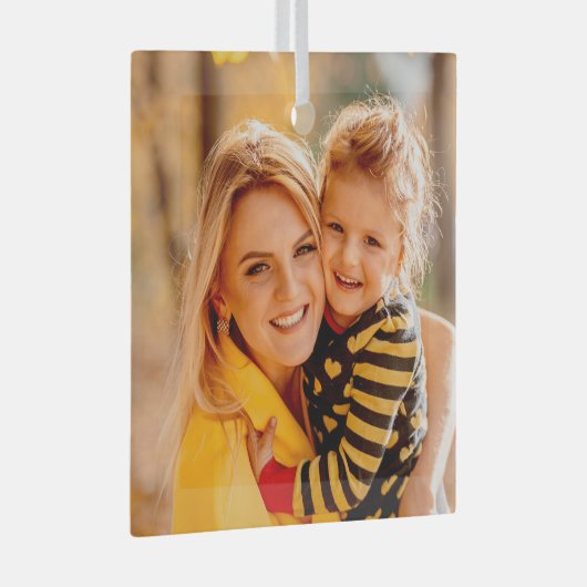 Voeg je eigen fotosjabloon toe glas ornament (Voorkant Rechts)