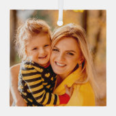 Voeg je eigen fotosjabloon toe glas ornament (Achterkant)