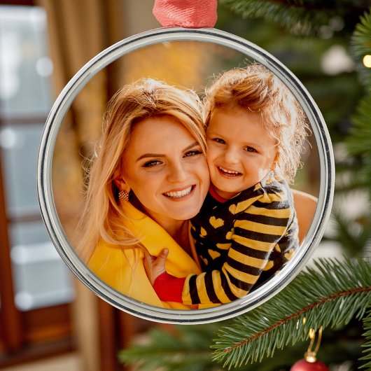 Voeg je eigen fotosjabloon toe metalen ornament