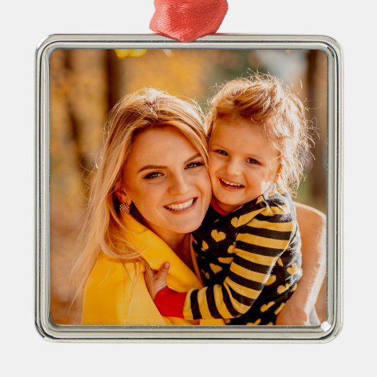 Voeg je eigen fotosjabloon toe metalen ornament (Voorkant)