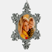 Voeg je eigen fotosjabloon toe tin sneeuwvlok ornament (Links)