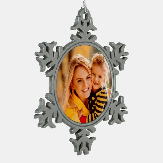 Voeg je eigen fotosjabloon toe tin sneeuwvlok ornament (Links)