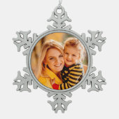 Voeg je eigen fotosjabloon toe tin sneeuwvlok ornament (Voorkant)