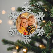 Voeg je eigen fotosjabloon toe tin sneeuwvlok ornament