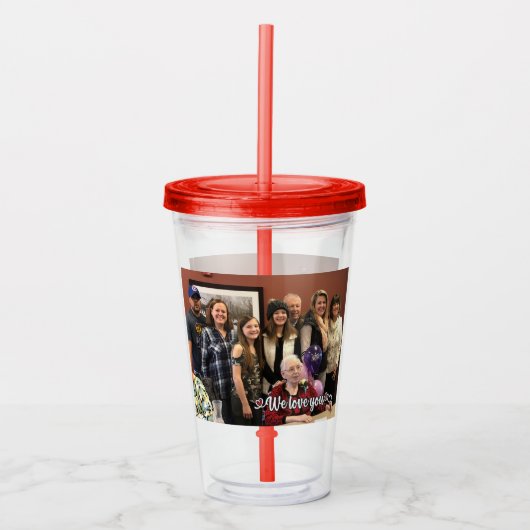 Voeg je eigen fototumbler toe acryl drinkbeker (Voorkant)