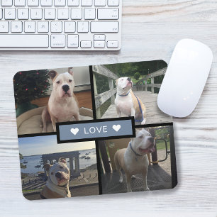 Voeg Je Eigen Hond Foto Collage Toe Muismat