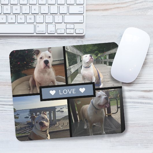 Voeg Je Eigen Hond Foto Collage Toe Muismat
