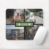 Voeg je eigen hond fotocollage groen toe muismat (Met muis)