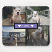 Voeg je eigen hondenfotocollage Paarse toe Muismat (Voorkant)