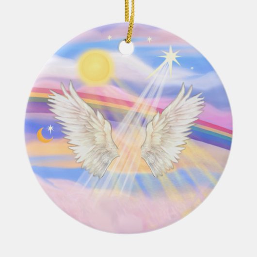 Voeg je eigen huisdier toe - Rainbow Bridge Keramisch Ornament (Voorkant)