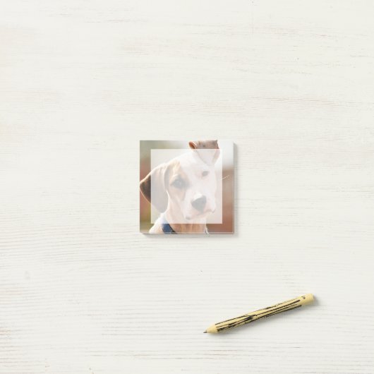 Voeg je eigen huisfoto in - vierkant post-it® notes (Op bureau)