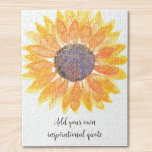 Voeg je eigen Inspirerend offerte zonnebloem toe Legpuzzel<br><div class="desc">Deze puzzel is versierd met een gele waterverf zonnebloem en stijlvolle typografie. Eenvoudig aan te passen met uw favoriete inspirerend of motivatie bericht of offerte. Originele Waterverf © Michele Davies.</div>