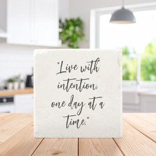 Voeg Je Eigen Inspirerende Spreuk Toe Stenen Onderzetter