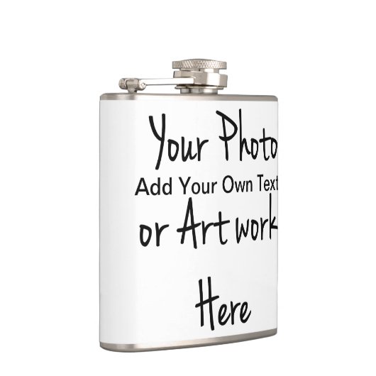 Voeg je eigen kunst, foto's, tekst toe heupfles (Rechts)