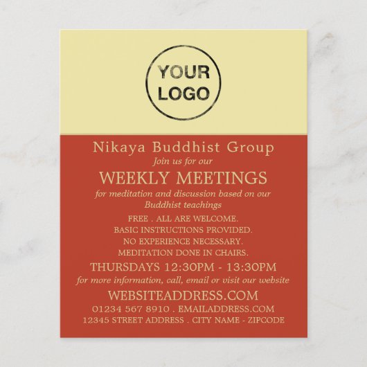Voeg je eigen Logo, boeddhisme, boeddhistische gro Flyer (Voorkant)