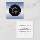 Voeg je eigen Logo boven blauw en witte ombre toe Vierkante Visitekaartje (Voorkant / Achterkant)