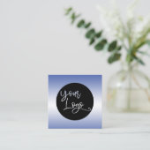 Voeg je eigen Logo boven blauw en witte ombre toe Vierkante Visitekaartje (Staand voorkant)