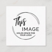 Voeg je eigen Logo elegant toe, minimaal wit vierk Vierkante Visitekaartje (Voorkant)