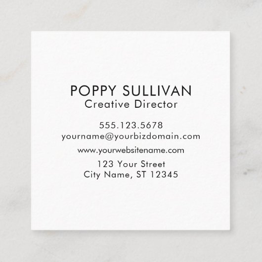 Voeg je eigen Logo elegant toe, wit op Bourgogne Vierkante Visitekaartje (Achterkant)