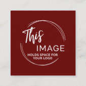 Voeg je eigen Logo elegant toe, wit op Bourgogne Vierkante Visitekaartje (Voorkant)
