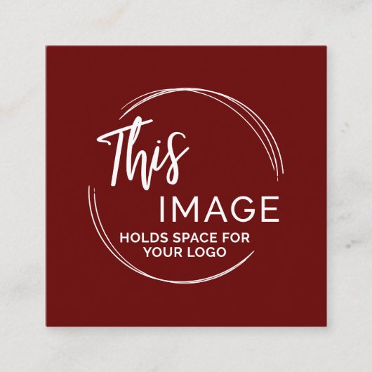 Voeg je eigen Logo elegant toe, wit op Bourgogne Vierkante Visitekaartje (Voorkant)
