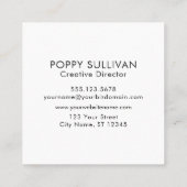 Voeg je eigen Logo elegant, wit toe op donkergrijs Vierkante Visitekaartje (Achterkant)