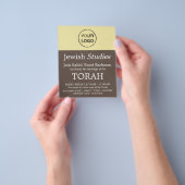 Voeg je eigen Logo, jodendom, joodse studies toe e Flyer (Hand)