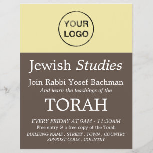 Voeg je eigen Logo, jodendom, joodse studies toe e Flyer