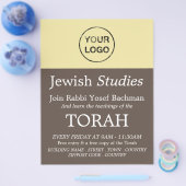 Voeg je eigen Logo, jodendom, joodse studies toe e Flyer (Enkel)