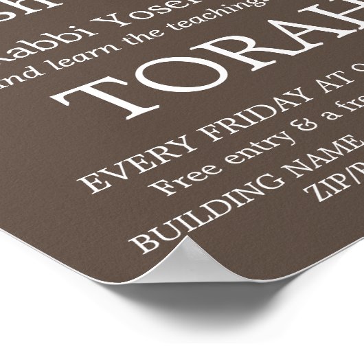 Voeg je eigen Logo, jodendom, joodse studies toe e Poster (Hoek)