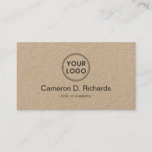 Voeg je eigen logo-minimalistische kraftpapier toe visitekaartje