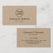 Voeg je eigen logo-minimalistische kraftpapier toe visitekaartje (Voorkant / Achterkant)