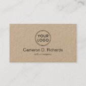 Voeg je eigen logo-minimalistische kraftpapier toe visitekaartje (Voorkant)