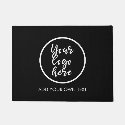 Voeg je eigen Logo Simple Black Modern toe Deurmat (Voorkant)