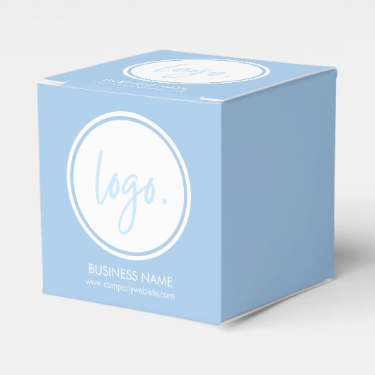 VOEG JE EIGEN LOGO SIMPLE BLUE BUSINESS BEDRIJF TO BEDANKDOOSJES (Voorkant Zijde)