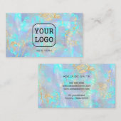 Voeg je eigen logo toe aan FAUX-irdescent opal Visitekaartje (Voorkant / Achterkant)