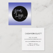 Voeg je eigen Logo toe boven Paars en witte ombre Vierkante Visitekaartje (Voorkant / Achterkant)