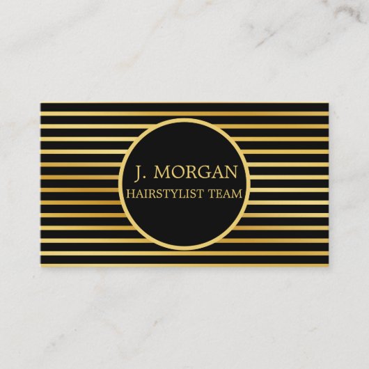 Voeg je eigen logo toe, elegant zwart goud visitekaartje (Voorkant)