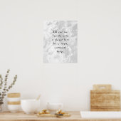 Voeg je eigen maatwitmarmer toe, lichtgrijs poster (Keuken)