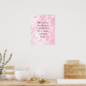 Voeg je eigen maatwitmarmer toe, lichtroze poster (Keuken)